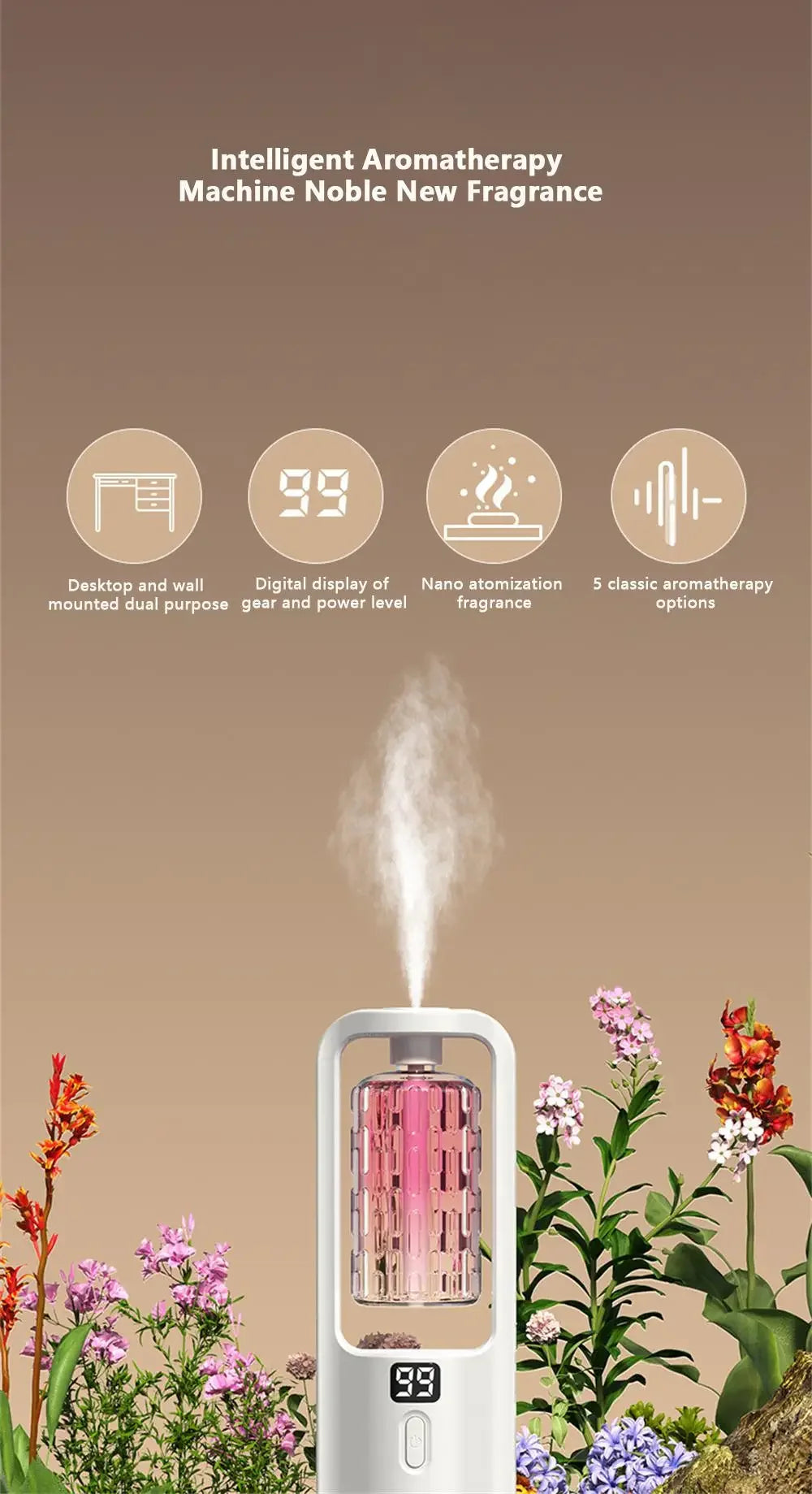 Aroma Diffuser Humidifier – Fragrance Essential Oil Aromatherapy Machine for Home & Hotel