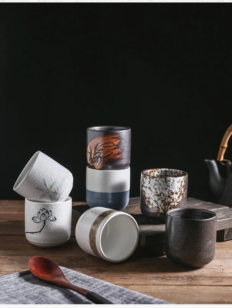 Japanese Ceramic Coffee & Matcha Stacking Cups – Stackable Sake & Water Cups