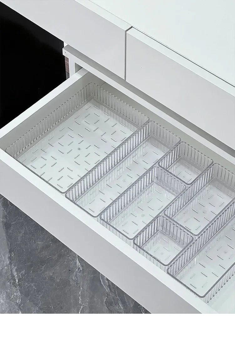 Stackable Acrylic Drawer Organiser Trays – Clear Makeup & Bathroom Vanity Storage Bins