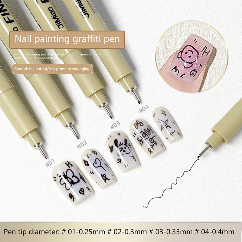 Nail Art Graffiti Line Pen – Waterproof Detail Sketching & Wire Drawing Gel Pen