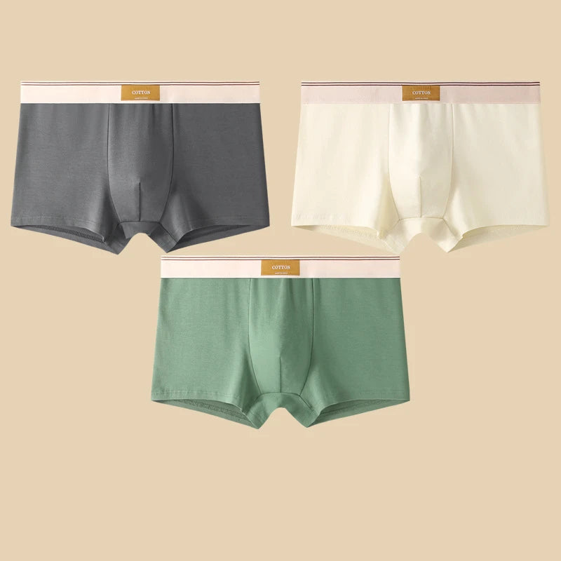 3-Pack Men's Breathable Cotton Boxer Shorts – Comfortable Everyday Underwear