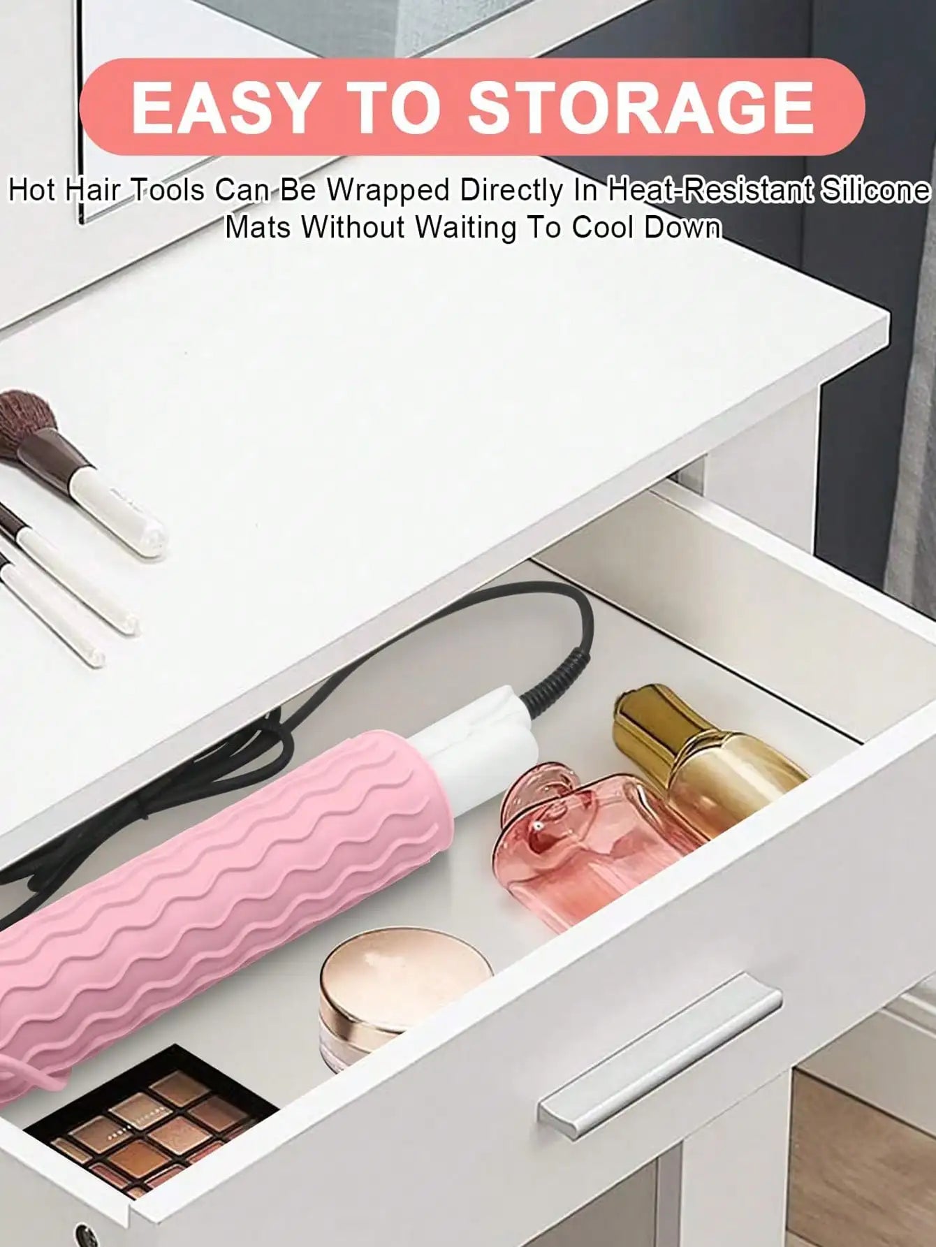 Heat-Resistant Silicone Mat for Hair Tools – Flat Iron, Curler & Straightener Pad