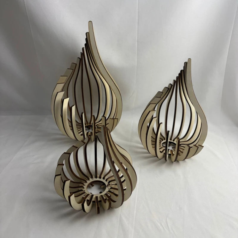 Streamline Wooden DIY Candle Holder – Handmade Warm Atmosphere Décor
