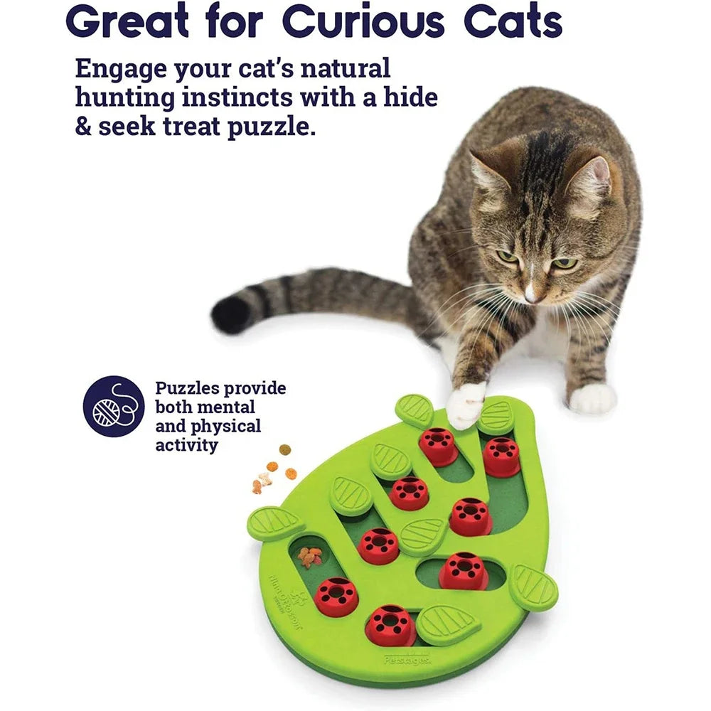 Interactive Cat Puzzle Feeder — Slow Feeder & Scratch Board for Indoor Cats