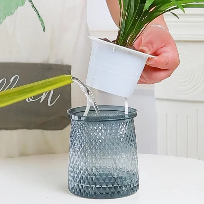Lazy Hydroponic Self-Watering Flower Pot – Mini Succulent Indoor Planter Vase