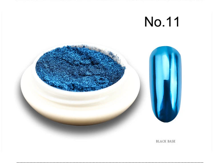 Chrome Mirror Nail Powder – Holographic Laser Silver & Gold Glitter Pigment