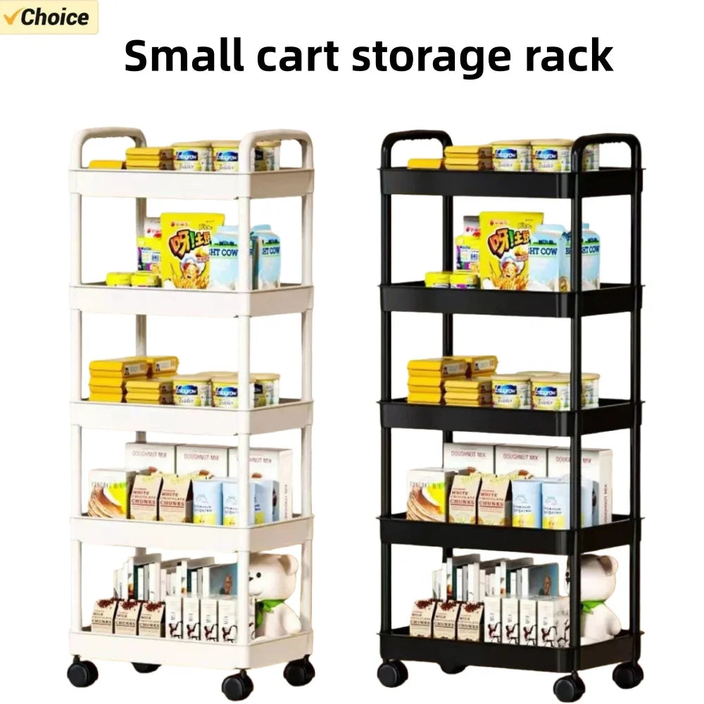 5-Layer Mobile Kitchen Storage Trolley – Floor-Standing Multi-Tier Rack