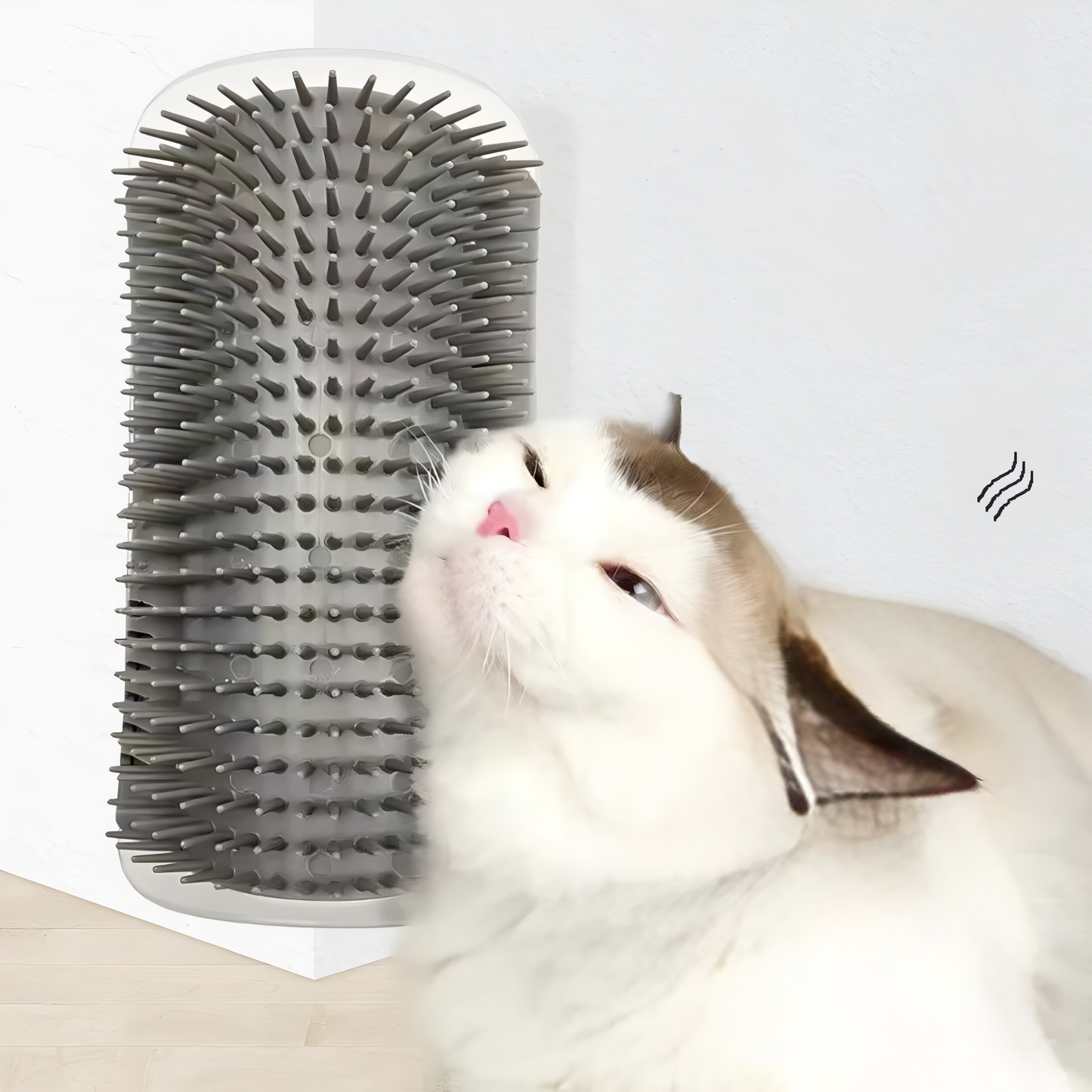 Cat Corner Grooming Massage Brush – Self-Cleaning Scratch & Comb for Kittens